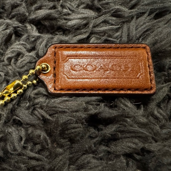 Brown Embossed Leather Coach Keychain Purse Hang Tag - Picture 1 of 2